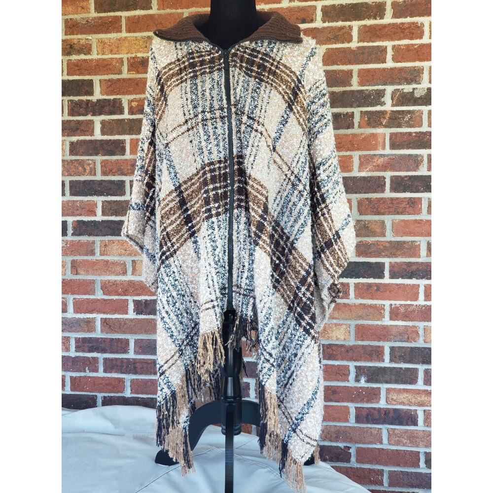 Marc New York Andrew Marc Poncho Sweater Brown & Tan New Without Tags